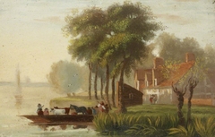 A Ferry Boat with Cattle by Joseph Stannard