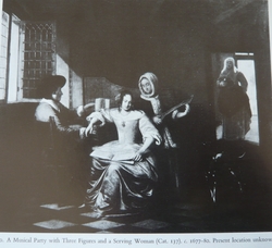 A Musical Party with Three Figures and  Serving Woman