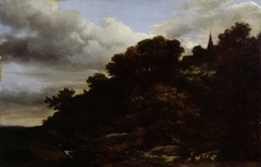 A wooded hill by Jacob van Ruisdael