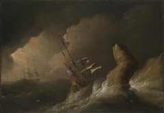 An English ship driven onto the rocks by Johann van der Hagen