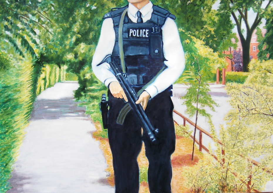 ‘Armed Police' , (2006), oil on linen, 140 x 100 cm.