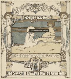 Bookplate for Fred J.M. Christie by Jessie Marion King