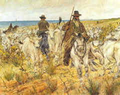 Cowboys and herds in the Maremma by Giovanni Fattori