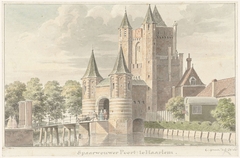 De Amsterdammer of Spaarnwouder poort te Haarlem by Cornelis Pronk