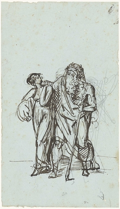 De blinde Oedipus door Antigone geleid by David Pièrre Giottino Humbert de Superville