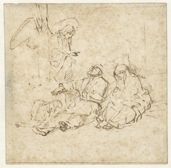 De engel verschijnt aan Jozef in zijn droom by Rembrandt