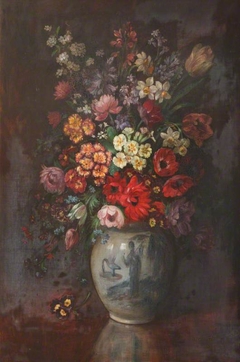 English Spring Flowers in a Chinoiserie Vase by David Paton