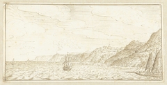 Enkele schepen voor de kust gelegen by Johan Teyler