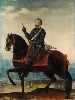 Equestrian Portrait of Henri IV in armor in Front of a City by Marin Bourgeois