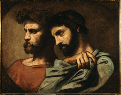 Etude de détail pour "Les Romains de la décadence" : Les deux philosophes