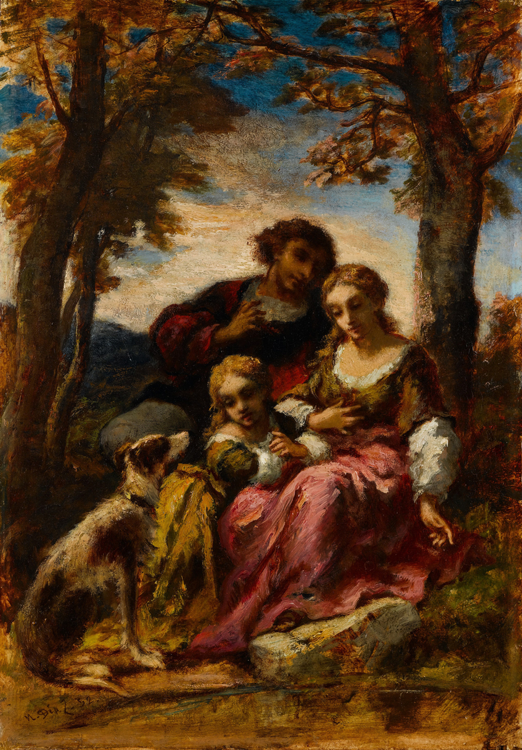 Figures and a Dog in a Landscape
