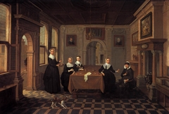 Five ladies in an interior