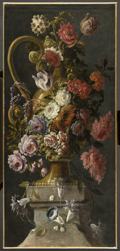 Fleurs dans un vase en bronze by Claude Huilliot