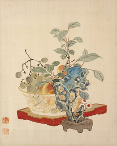 Fruit and a Taihu Rock by Mori Kansai