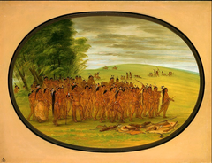 Game of the Arrow - Mandan by George Catlin