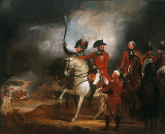 George III and the Prince of Wales Reviewing Troops by William Beechey