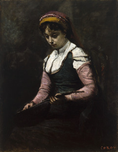 Girl with Mandolin' by Jean-Baptiste-Camille Corot 1