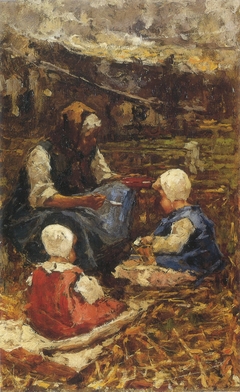 Grandmother and grandchildren (Filippini) by Francesco Filippini