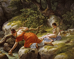 Hagar and Ishmael in the wilderness by Christoffer Wilhelm Eckersberg