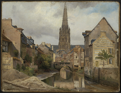 Harfleur bei Le Havre (Blick auf Saint Martin) by Johann Wilhelm Schirmer
