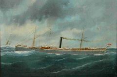 Het passagiersschip ss. Gedé van de Rotterdamsche Lloyd by Édouard Adam