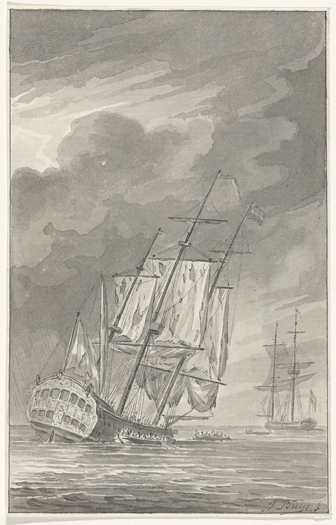 "Het Zinkende Schip Holland, 1781" Jacobus Buys - Artwork On USEUM