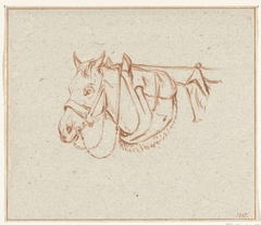 Hoofd van een opgetuigd paard, naar links by Jean Bernard