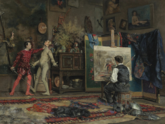 In the artist's studio by Julius LeBlanc Stewart