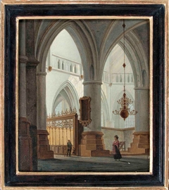 Interieur van een gotische kerk by Johannes Jelgerhuis