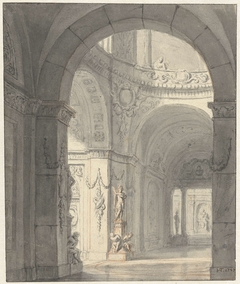 Interieur van een paleis by Jan Hendrik Troost van Groenendoelen
