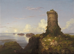 Italian Coast Scene with Ruined Tower