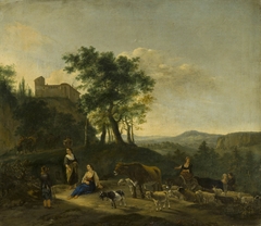 Italianate Landscape with Shepherds by Jan Willemsz Lapp