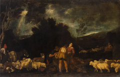 Jacob at the Well (In the background: Jakob's dream of the heavenly ladder) by Pedro Orrente