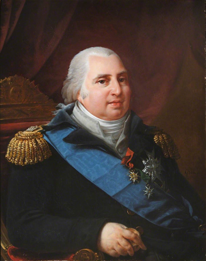 King Louis XVIII, King of France (1755-1824) with the Ribbon of Order of the Saint Esprit