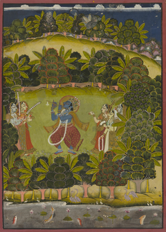Krishna Fluting for the Gopis by Anonymous