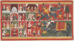 Krishna Killing the Elephant Kuvalayapida, from the Bhagavata Purana Book Ten by Anonymous