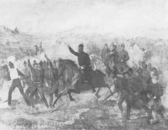 Kronprinz Friedrich in der Schlacht by Carl Steffeck