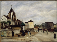 L'Église Saint-Germain-de-Charonne, la place Saint-Blaise et la rue de Bagnolet by Marcel Leprin