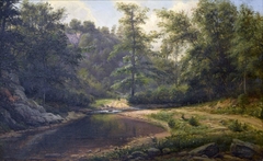 Landscape, River Ford in Woods