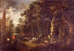 Landscape with a bear hunt