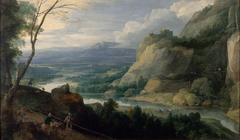 Landscape with hunters by Jacques Fouquier