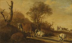 Landscape with Resting Cows and Goats by Paulus Potter