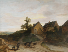 Landscape with rustic dwellings