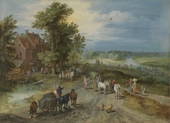 Landschaft mit Dorfschenke by Jan Brueghel the Elder