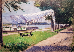 Linge séchant au bord de la Seine, Petit Gennevilliers by Gustave Caillebotte