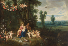 Madonna and Child, St John the Baptist and Angels by Pieter van Avont
