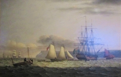 Man of War at Anchor by Thomas Luny