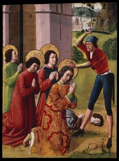''Martyrdom of Saints Cosmas and Damian with their Three Brothers, part of an altarpiece'' by Anonymous