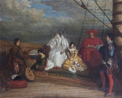 Mary Queen of Scots returning to Scotland from France passing the Cliffs of Dover by Anonymous