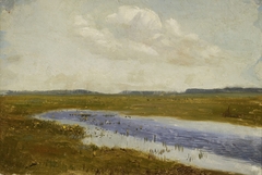 Meadow with cowslips, sketch by Józef Chełmoński